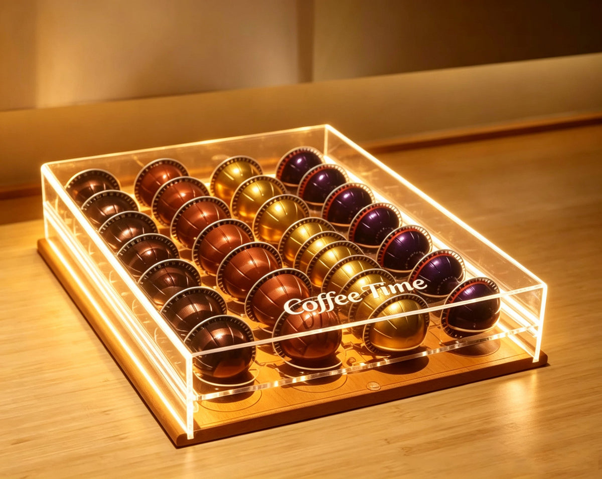 Lumpoo - The world's first illuminated coffee capsule organizer